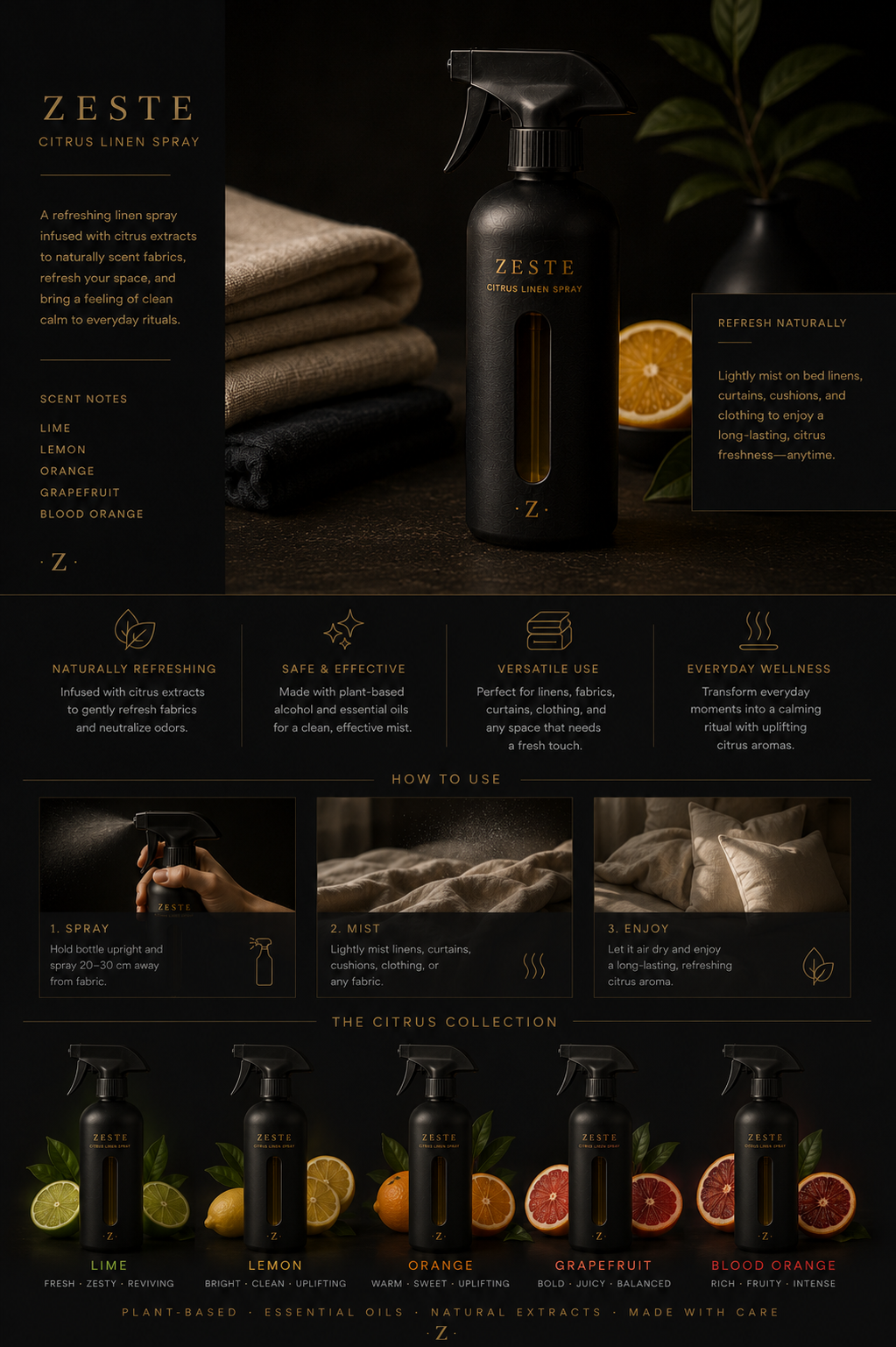 ZESTE citrus linen spray