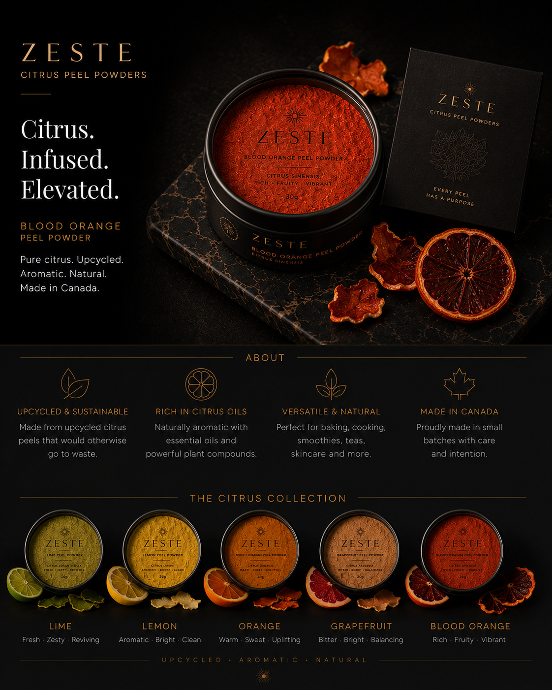 ZESTE citrus peel powders