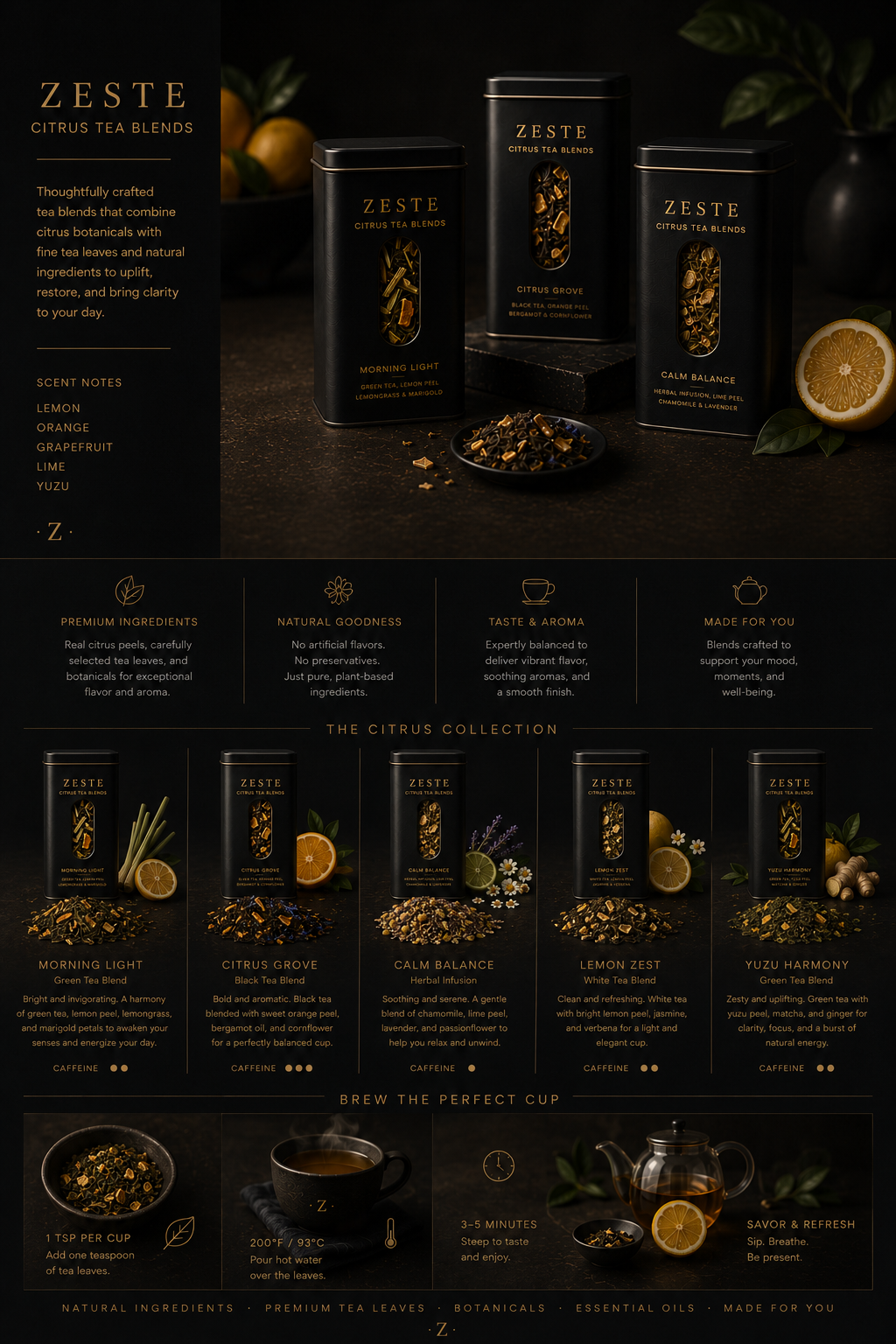 ZESTE citrus tea blends